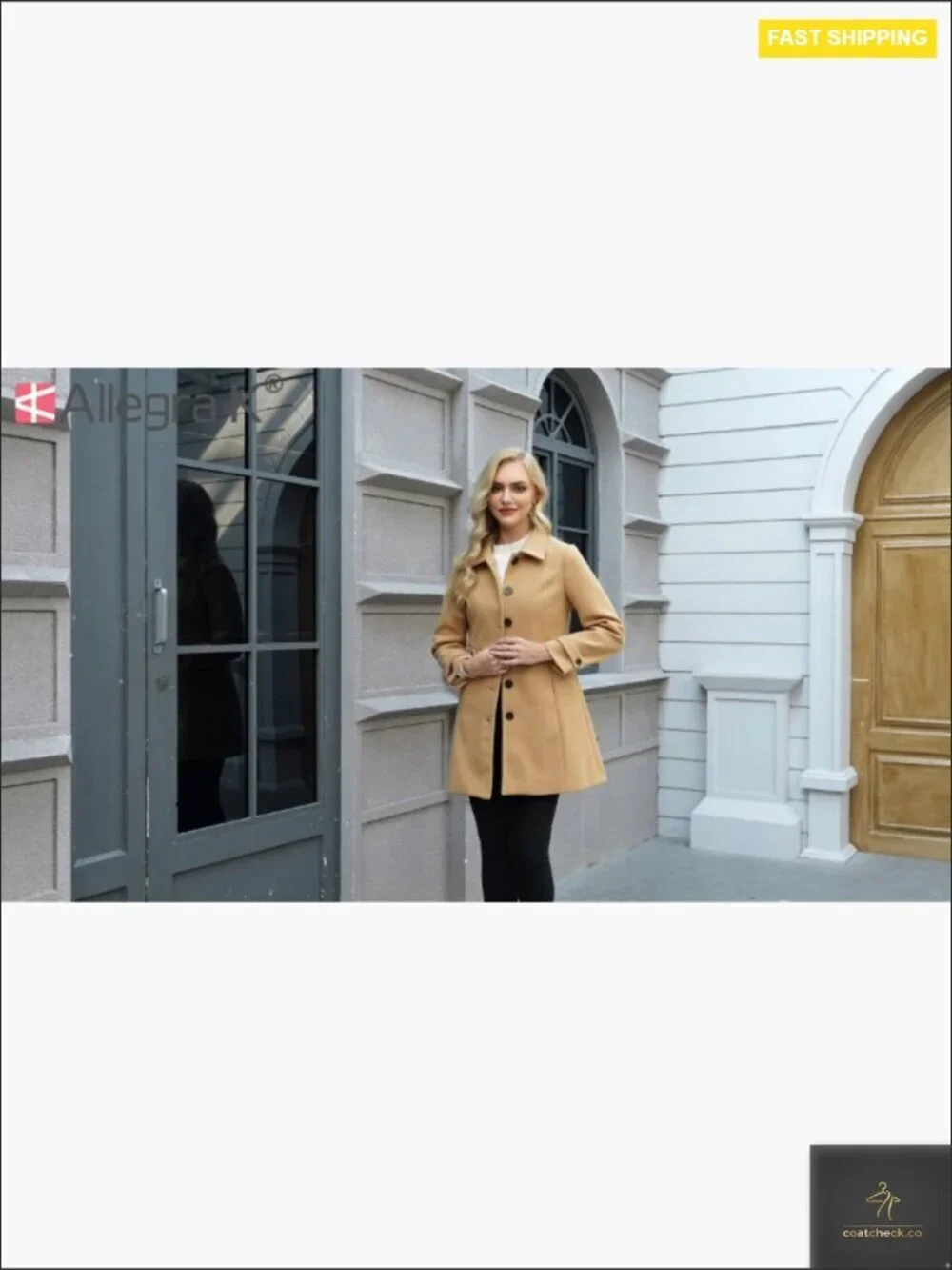 Classic Pea Coat Winter Overcoat Single Breasted with Pockets Chic Elegant